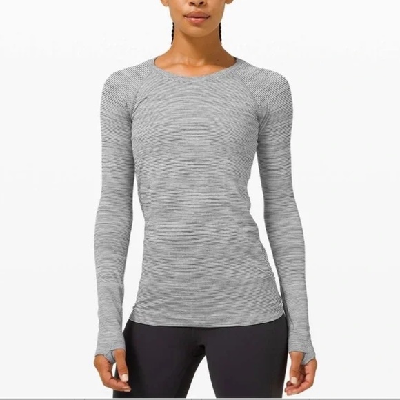lululemon athletica Tops - Lululemon Swiftly Tech Long Sleeve 2.0 Tempo Stripe EUC